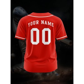 [Polyester Jersey] 100% Polyester Customizable Youngsters Baseball Jersey | Breathable & Washable, All-Over Print, Loose Fit, Sports & Casual Style for Boys & Girls - Perfect for Parties, Beach, Festive Occasions, Party Attire|Sporty Outfit