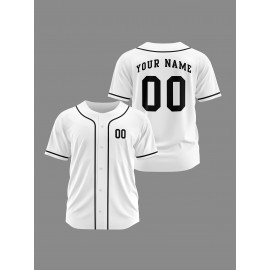 [Polyester Jersey] 100% Polyester Customizable Youngsters Baseball Jersey | Breathable & Washable, All-Over Print, Loose Fit, Sports & Casual Style for Boys & Girls - Perfect for Parties, Beach, Festive Occasions, Party Attire|Sporty Outfit
