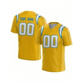 Customized Football Jersey - Personalized Team Name & Number, V-Neck Sportswear, Lightweight Summer Football Shirt with Bold Print, Casual or Team Uniform for Sports & Casual Wear