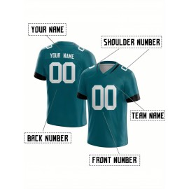 Customized Football Jersey - Personalized Team Name & Number, V-Neck Sportswear, Lightweight Summer Football Shirt with Bold Print, Casual or Team Uniform for Sports & Casual Wear