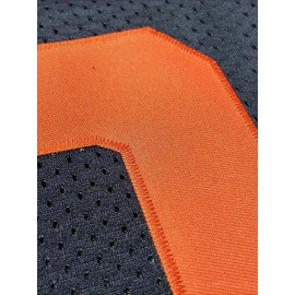 Customizable Women'S Football Shirt - Personalized Name & Number, Navy Blue with Orange Accents, V-Neck, Short Sleeve, Summer Sports Apparel for Team Building, Parties, or Casual Wear, Football Shirt, Party Apparel, Sporty Design, Comfortable Fit