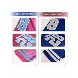 Customizable Football Jersey - Personalized Name & Number, V-Neck, Short Sleeve, Breathable Summer Fabric, Team Colors with Striped Collar - Perfect Gift for Fans, Custom Football Jersey, Fan Apparel, Durable Sportswear