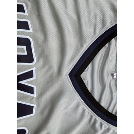 Men'S Basketball Vest, Number 3, Polyester, V-Neck, Elastic Knit, Embroidery, Suitable for Sports and Leisure