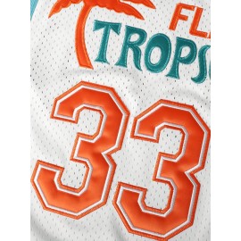 Men's #33 Embroidered Basketball Jersey - Sleeveless Polyester Vest with 