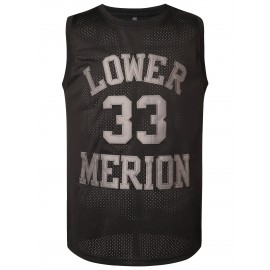 Stitched #33 Black Basketball Jersey, Breathable, Sleeveless, Embroidered Uniform Shirt For Men, Perfect For Sports & Outdoor Activities