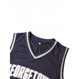 Stitched #3 Mens Navy Basketball Jersey, Breathable, Sleeveless, Embroidered Uniform Shirt For Men, Perfect For Sports & Outdoor Activities
