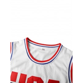 All Stitched 45 White Basketball Jersey, Breathable, Sleeveless, Embroidered Uniform Shirt For Men, Perfect For Sports & Outdoor Activities