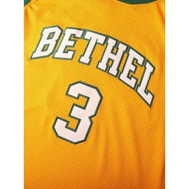 Stitched #3 Yellow Basketball Jersey, Breathable, Sleeveless, Embroidered Uniform Shirt For Men, Perfect For Sports & Outdoor Activities