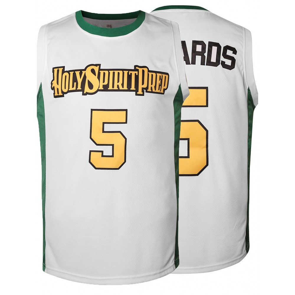 All Stitched 5 White Basketball Jersey, Breathable, Sleeveless, Embroidered Uniform Shirt For Men, Perfect For Sports & Outdoor Activities