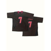 Men's #7 Black American Football Jersey - V-Neck, Name & Number, Loose Fit, Polyester, Machine Washable for Team Sports, Parties, and Events, Casual Wear | Vneck Jersey | Polyester Fabric