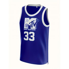 Men's #33 Blue Basketball Jeresys Stitched Name And Number S-3XL