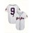 Men's#9 White Aseball Jeresys Stitched Name And Number