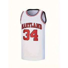 Men's #34 White Basketball Jeresys Stitched Name And Number S-3XL