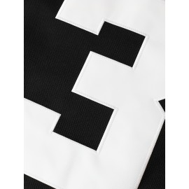 Men's #3 Embroidered Hockey Jersey - V-Neck, Long Sleeve, Color Block Design in White, Green & Black - Perfect for Sports & Casual Wear