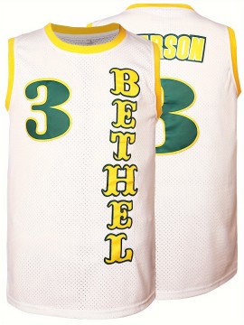 1pc Men'S Embroidered Basketball Jersey - Breathable Polyester V-Neck Top with Slight Stretch, Loose-Fit Sports Shirt for All Seasons, Ideal for Team Sports, Casual Wear & Festive Occasions