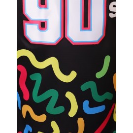 Men's Retro 90's Embroidered Basketball Jersey - Breathable Polyester, Round Neck Tank Top for Sports & Casual Wear, Sizes S-3XL, Vibrant Colors, Perfect for Christmas, Beach Parties & Outdoor Activities