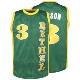 1pc Men'S Breathable Polyester Basketball Jersey - Embroidered #3 & Word Design, Crew Neck, Loose Fit, Knit Fabric, Slight Stretch, for Sports, Casual & Festive Occasions, Four Seasons