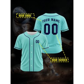 [Polyester Jersey] 100% Polyester Customizable Youngsters Baseball Jersey | Breathable & Washable, All-Over Print, Loose Fit, Sports & Casual Style for Boys & Girls - Perfect for Parties, Beach, Festive Occasions, Party Attire|Sporty Outfit