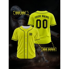 [Polyester Jersey] 100% Polyester Customizable Youngsters Baseball Jersey | Breathable & Washable, All-Over Print, Loose Fit, Sports & Casual Style for Boys & Girls - Perfect for Parties, Beach, Festive Occasions, Party Attire|Sporty Outfit