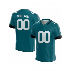 Customized Football Jersey - Personalized Team Name & Number, V-Neck Sportswear, Lightweight Summer Football Shirt with Bold Print, Casual or Team Uniform for Sports & Casual Wear