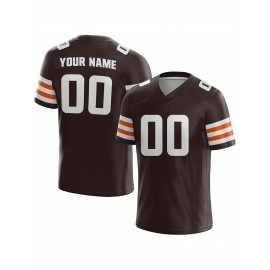 Customized Football Jersey - Personalized Team Name & Number, V-Neck Sportswear, Lightweight Summer Football Shirt with Bold Print, Casual or Team Uniform for Sports & Casual Wear