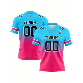 Customizable Women'S Football Jersey - Personalized Name, Number & Logo, Comfort Fit for Sports, Training & Casual Wear, Summer V-Neck T-Shirt with Bold Yellow & Red Design, Football Jersey, Nonelastic Fabric
