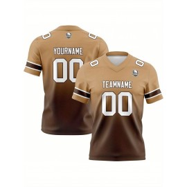 Customizable Women'S Football Jersey - Personalized Name, Number & Logo, Comfort Fit for Sports, Training & Casual Wear, Summer V-Neck T-Shirt with Bold Yellow & Red Design, Football Jersey, Nonelastic Fabric