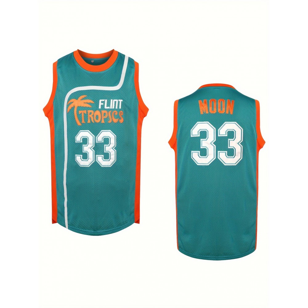 Men's #33 Embroidered Basketball Jersey - Sleeveless Polyester Vest with 