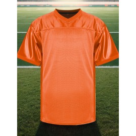 Men's Polyester Rugby Jersey | V-Neck, Breathable & Stretchy | Multi-Season Sports Top with Details | Ideal for Casual Wear & Team Sports | Machine Washable | Suitable for All Seasons