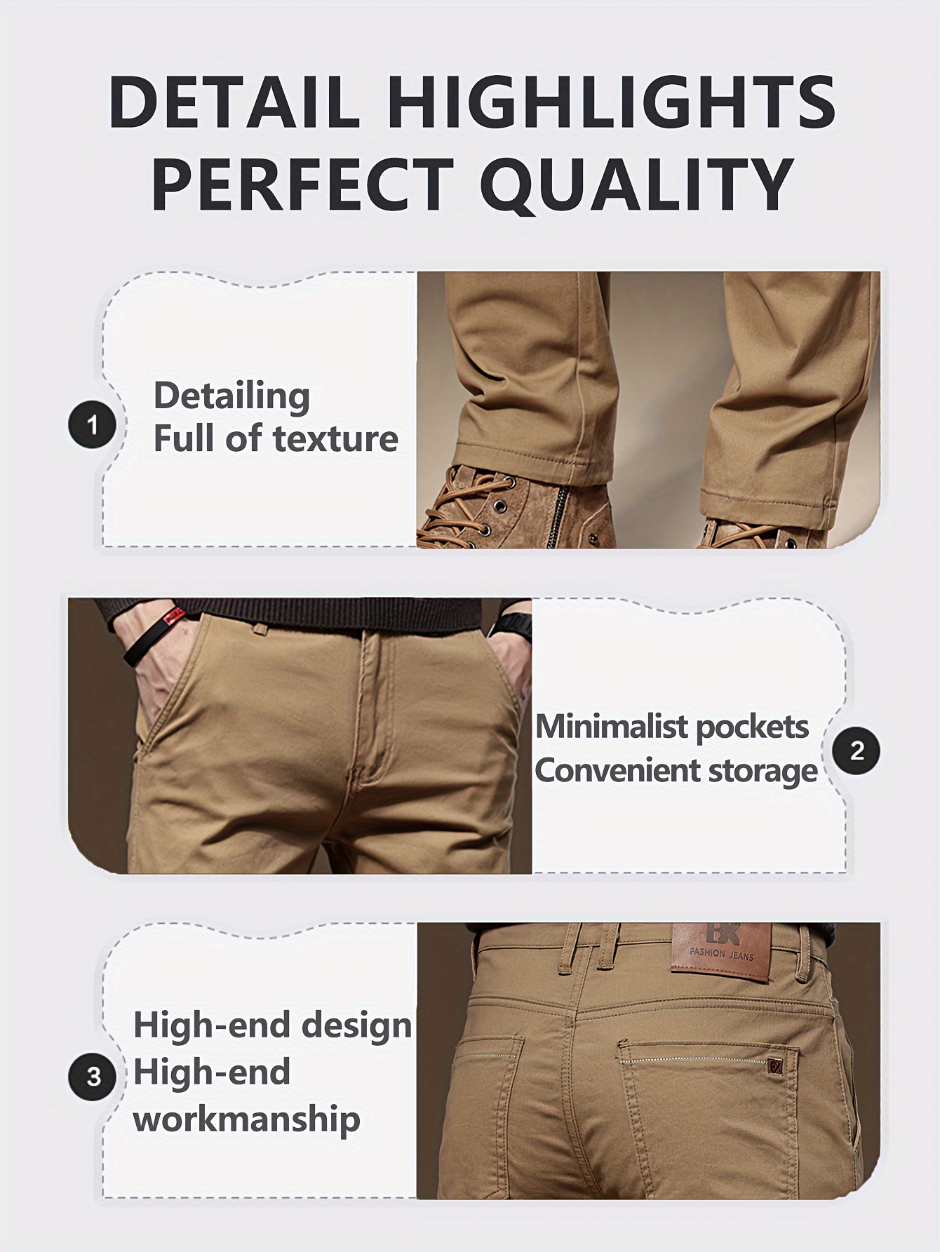 mens stylish comfy solid denim trousers with pockets causal breathable   stretch slim fit jeans for   street hanging outdoor activities details 2