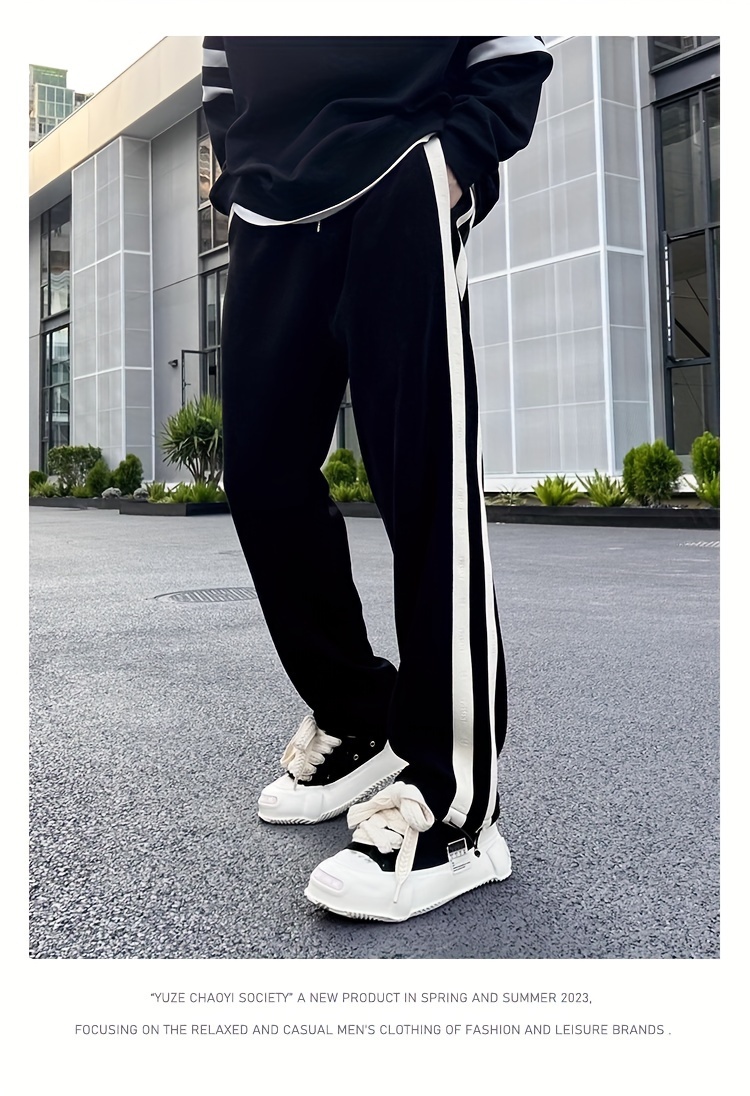 mens loose   striped track pants with pockets   drawstring cotton   pants for outdoor activities gift details 0