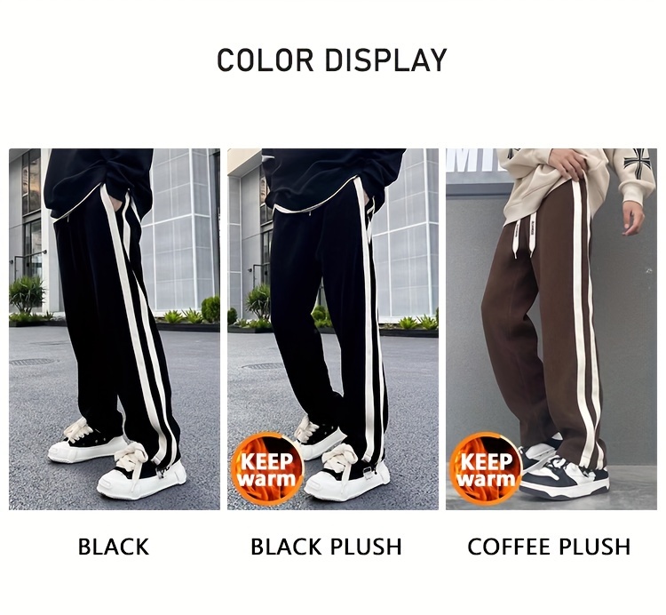 mens loose   striped track pants with pockets   drawstring cotton   pants for outdoor activities gift details 1