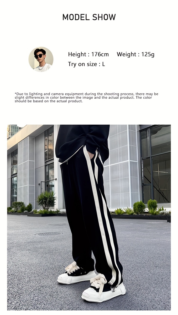 mens loose   striped track pants with pockets   drawstring cotton   pants for outdoor activities gift details 4