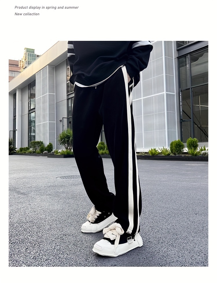 mens loose   striped track pants with pockets   drawstring cotton   pants for outdoor activities gift details 5